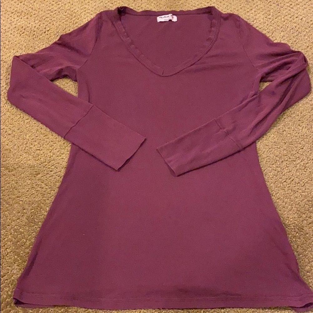 Michael Stars Plum Colored Maternity Long Sleeve Top. One Size